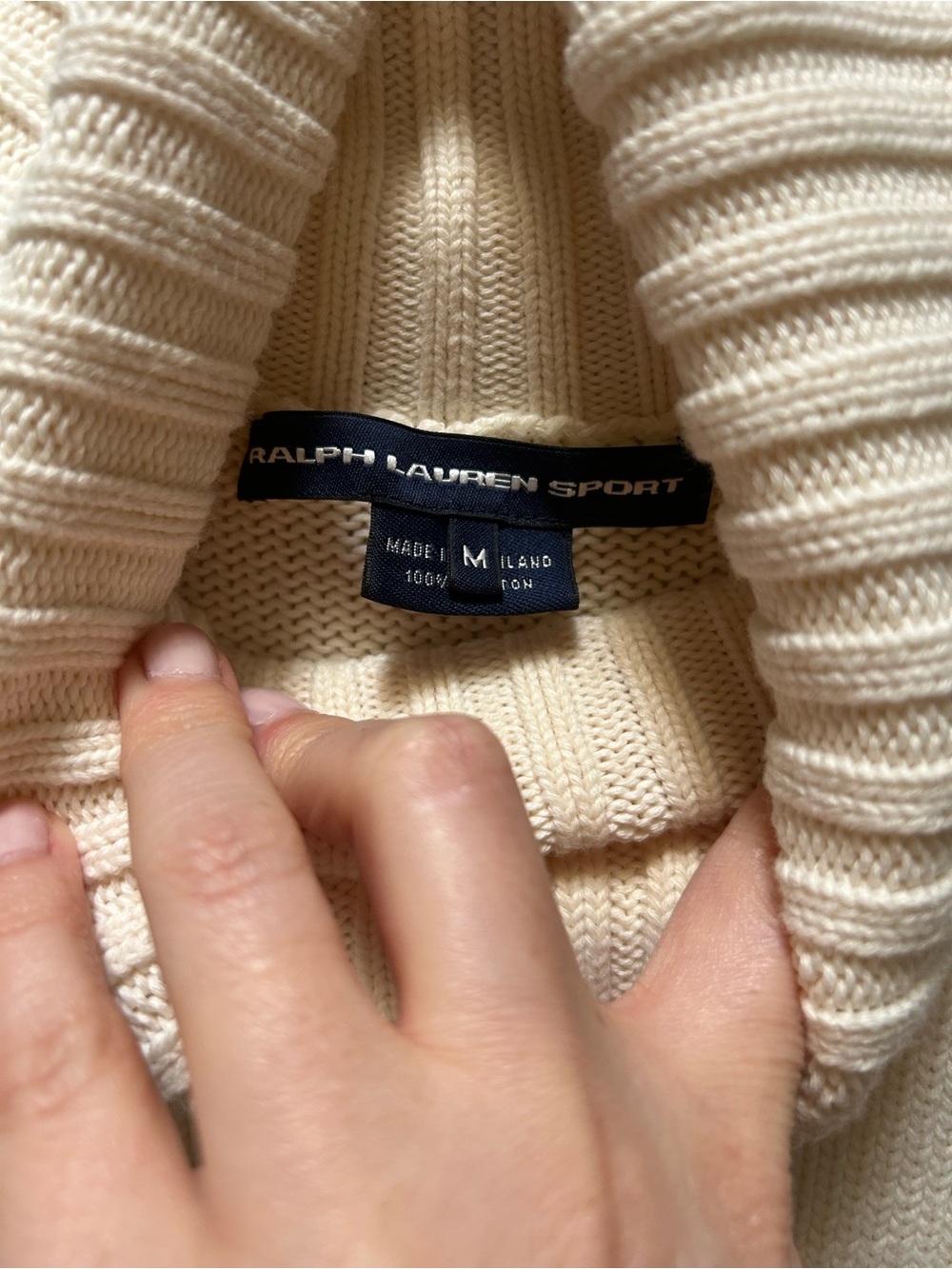 Classic Polo Ralph Lauren Ivory Roll Neck Knit Top Minimalist - Picture 3 of 10